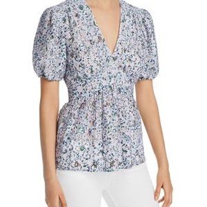 Tory Burch Blue Printed Lace Top